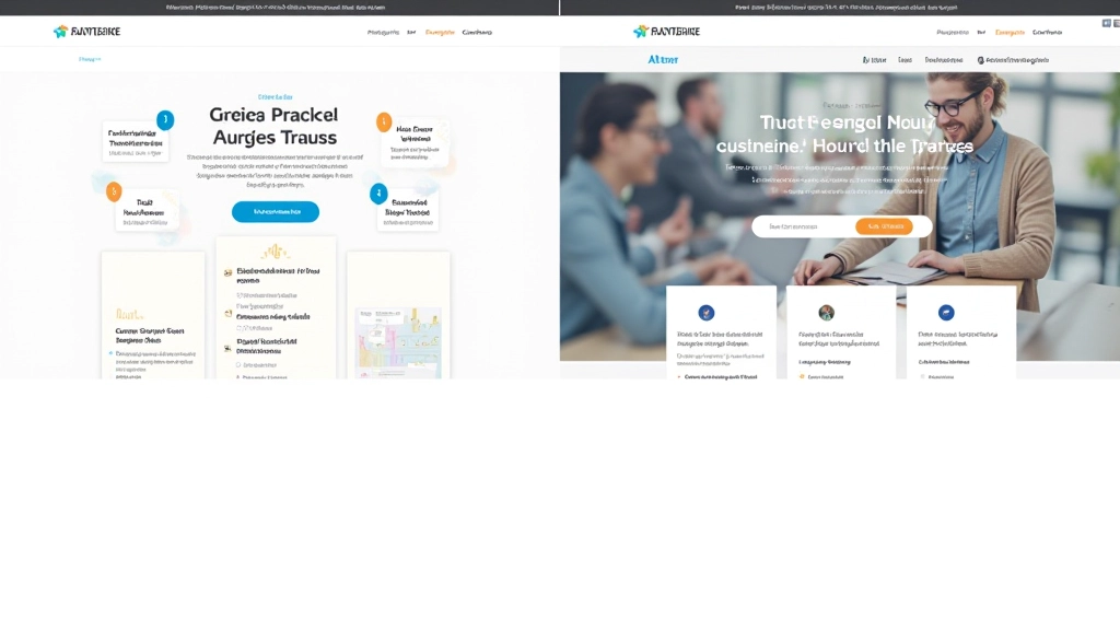 Vergleich: Links eine Website mit Problemen (zu viel Text, kein Button, generisches Bild), rechts eine optimierte Version mit klarer Headline, Button, echtem Bild